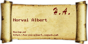 Horvai Albert névjegykártya