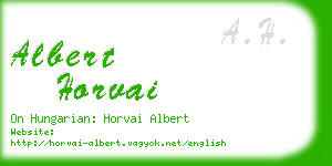 albert horvai business card